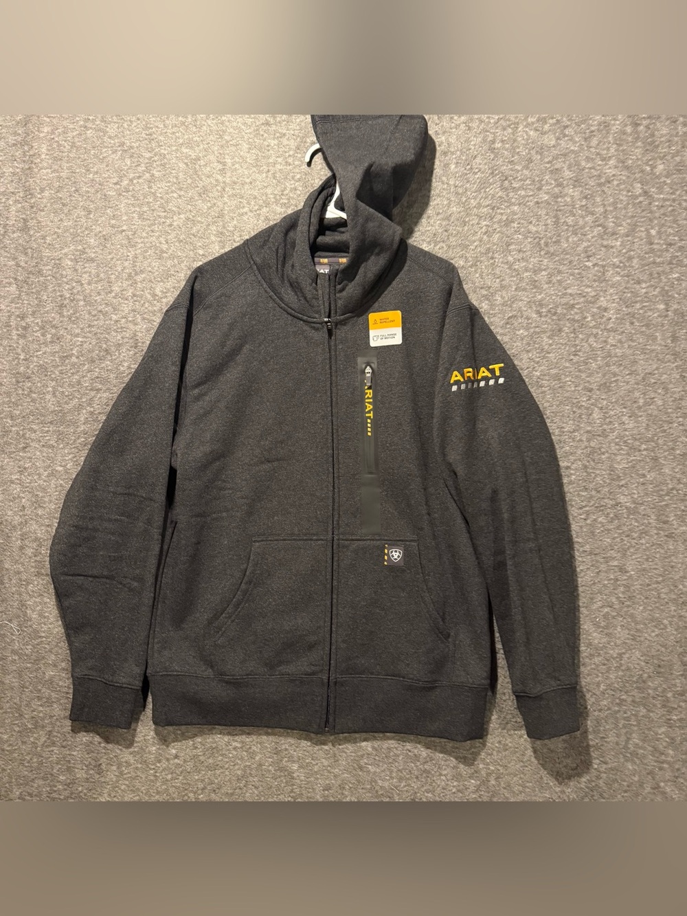 Ariat Rebar Workman Full Zip Hoodie Mens M Charcoal Heather Water Repellent NWT